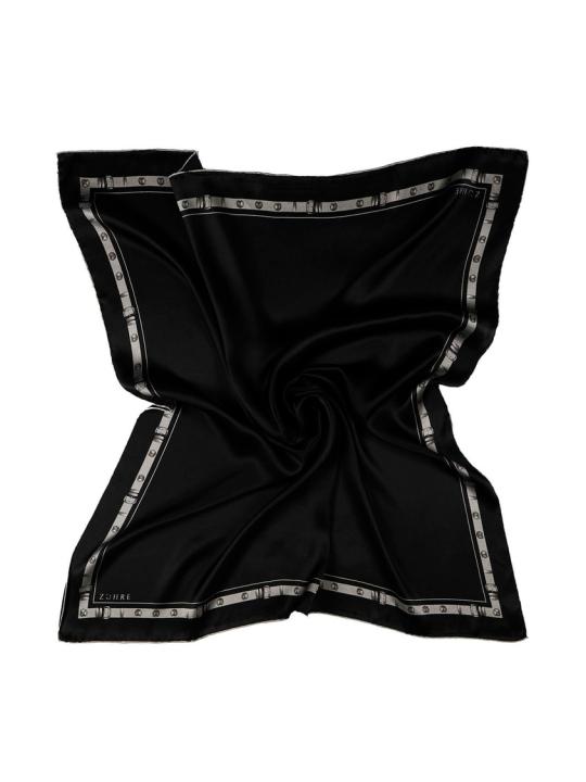 Foulard en soie sergé détaillé bord V26 0104 Foulard en soie sergé détaillé bord V26 0104