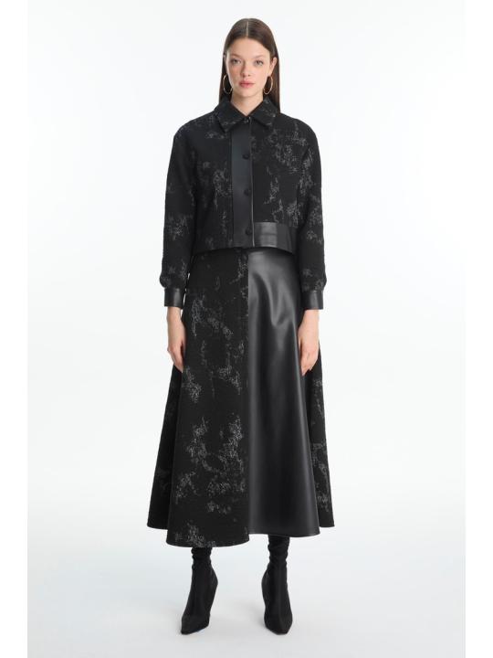 Combinaison double à motifs jacquard avec détail en cuir TK-1657 Combinaison double à motifs jacquard avec détail en cuir TK-1657
