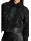 Combinaison double à motifs jacquard avec détail en cuir TK-1657 Combinaison double à motifs jacquard avec détail en cuir TK-1657