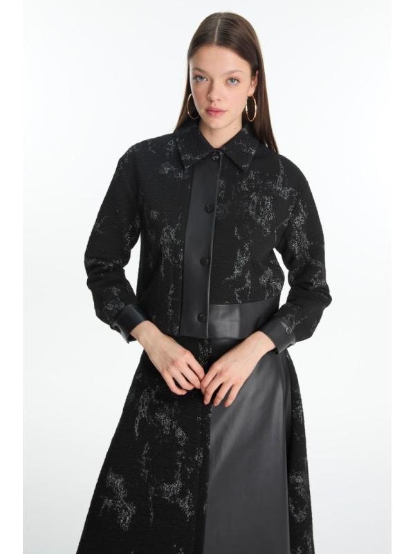 Combinaison double à motifs jacquard avec détail en cuir TK-1657 Combinaison double à motifs jacquard avec détail en cuir TK-1657