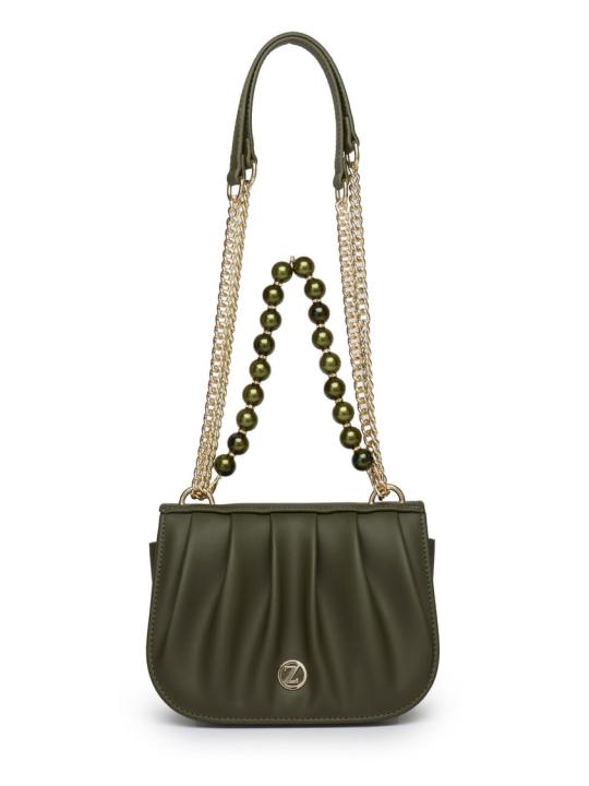Sac à main et à bandoulière  avec bandoulière en chaîne et détail de perle Z0030 Sac à main et à bandoulière  avec bandoulière en chaîne et détail de perle Z0030