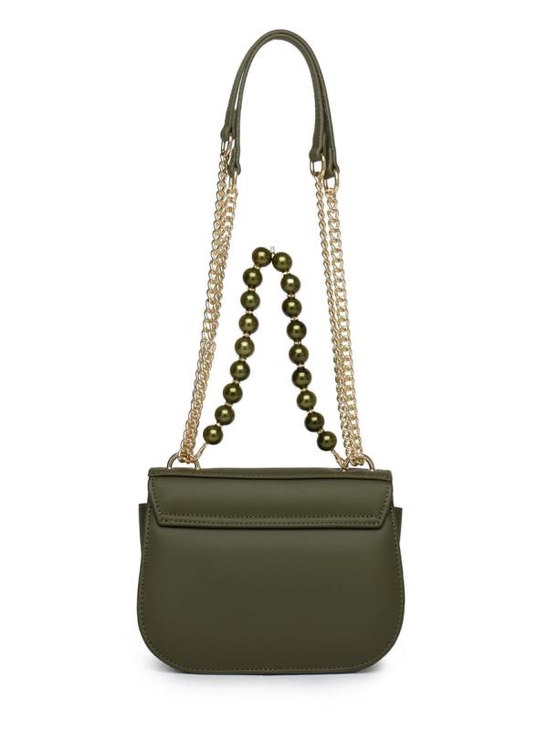 Sac à main et à bandoulière  avec bandoulière en chaîne et détail de perle Z0030 Sac à main et à bandoulière  avec bandoulière en chaîne et détail de perle Z0030