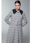 Col Détail Veste Robe Écru Set TK-1641 Col Détail Veste Robe Écru Set TK-1641