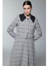 Col Détail Veste Robe Écru Set TK-1641