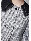 Col Détail Veste Robe Écru Set TK-1641 Col Détail Veste Robe Écru Set TK-1641