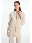 Veste matelassée à motifs zippés vanille C-0150 Veste matelassée à motifs zippés vanille C-0150