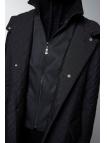 Manteau noir à capuche à motifs 13856 Manteau noir à capuche à motifs 13856