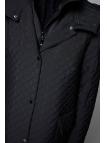 Manteau noir à capuche à motifs 13856 Manteau noir à capuche à motifs 13856