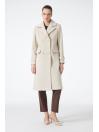 Manteau long beige à double boutonnage 13570