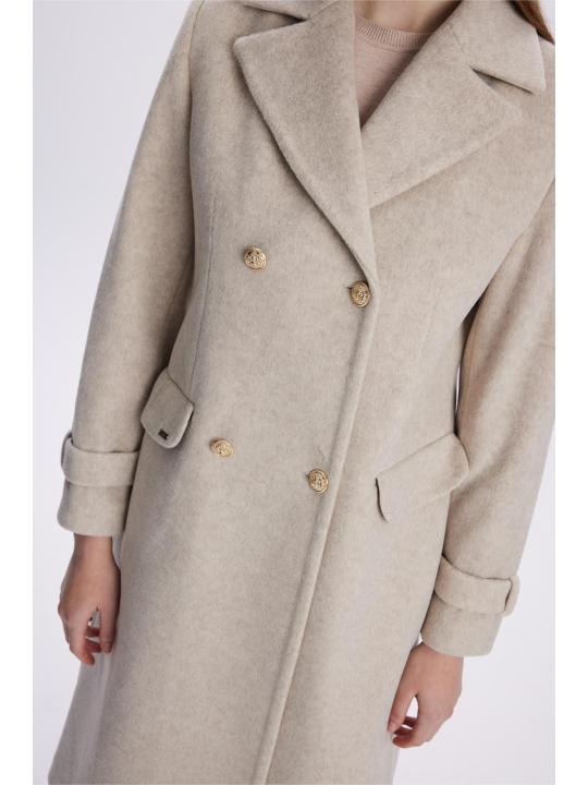 Manteau long beige à double boutonnage 13570 Manteau long beige à double boutonnage 13570