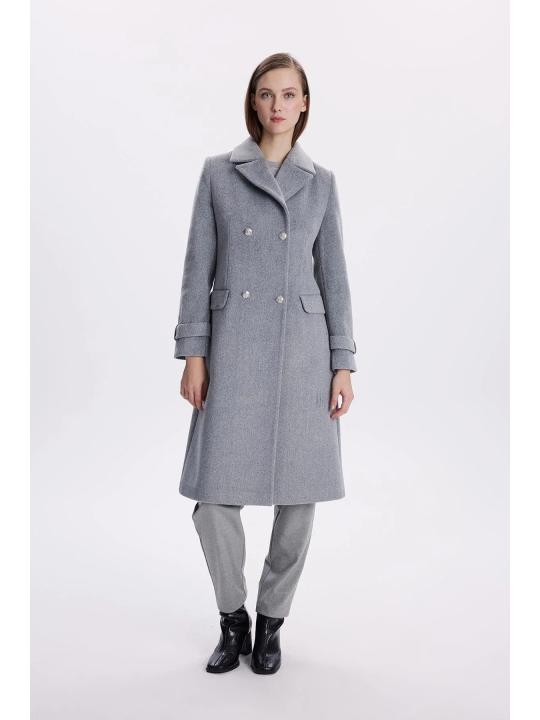 Manteau long beige à double boutonnage 13570 Manteau long beige à double boutonnage 13570