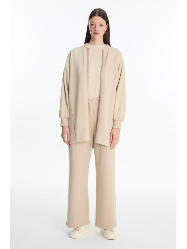 Fermeture éclair pierre détaillée veste pantalon double costume TK-1714 Fermeture éclair pierre détaillée veste pantalon double costume TK-1714