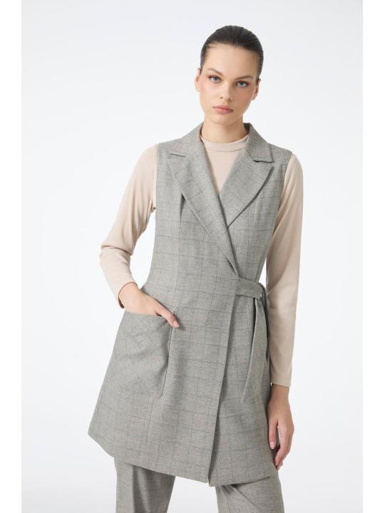 Ensemble trois pièces à motifs à carreaux TK-1050 Ensemble trois pièces à motifs à carreaux TK-1050