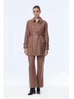 Enesmble avec Fermeture éclair et ceinture détaillée veste pantalon Double ensemble TK-1634 Enesmble avec Fermeture éclair et ceinture détaillée veste pantalon Double ensemble TK-1634