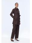 Enesmble avec Fermeture éclair et ceinture détaillée veste pantalon Double ensemble TK-1634 Enesmble avec Fermeture éclair et ceinture détaillée veste pantalon Double ensemble TK-1634