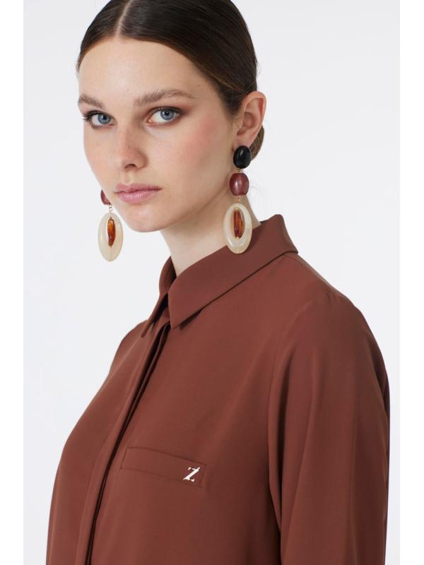 Tunique détaillée à boutons cachés en cuivre T-0767