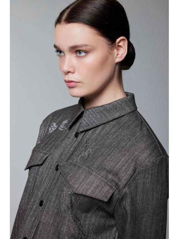 Chemise à motifs avec poches détaillées G-0117