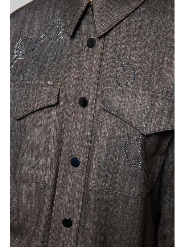 Chemise à motifs avec poches détaillées G-0117