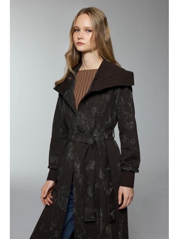 Col Détail Cardigan ceinturé HR-0028