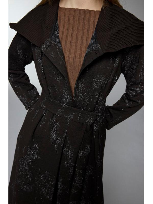 Col Détail Cardigan ceinturé HR-0028