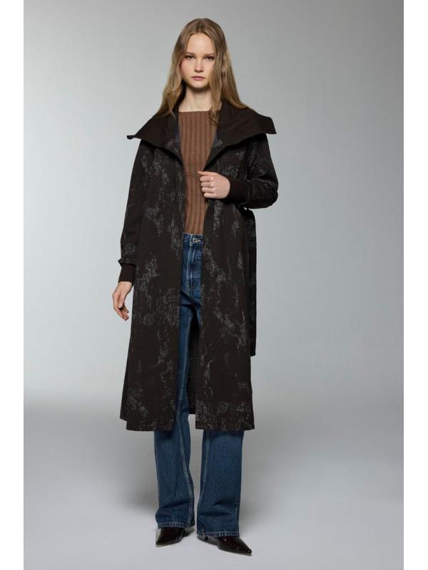 Col Détail Cardigan ceinturé HR-0028