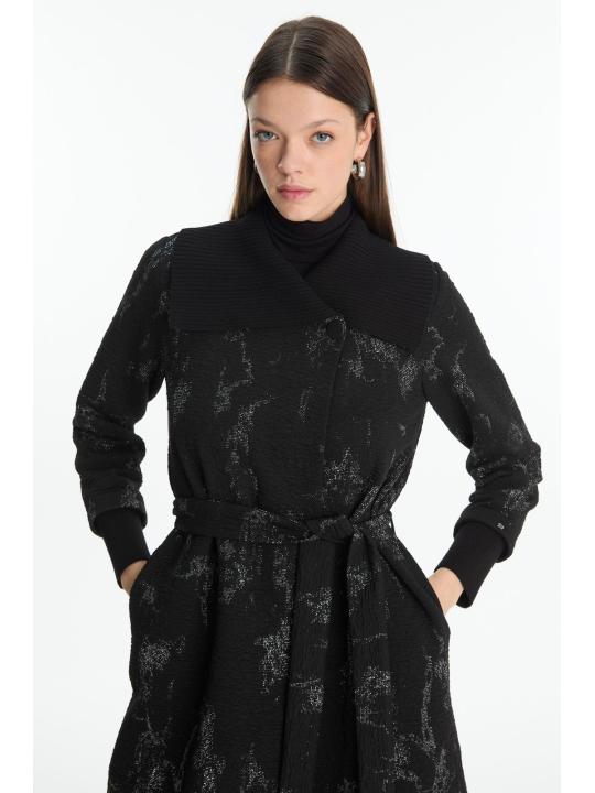 Col Détail Cardigan ceinturé HR-0028