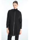 Veste à capuche noire pailletée C-0163