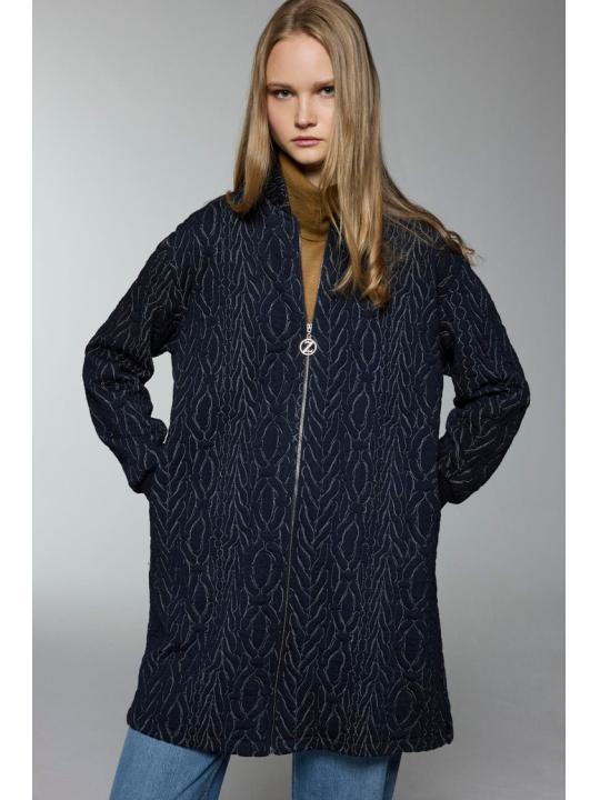 Veste bleu marine détaillée à col dominant