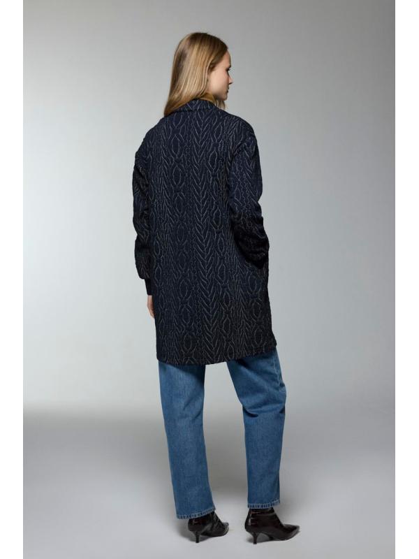 Veste bleu marine détaillée à col dominant