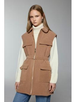 Gilet Y-0097 à poche à poches et détaillées ceinturées