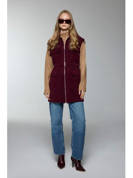 Gilet Y-0097 à poche à poches et détaillées ceinturées