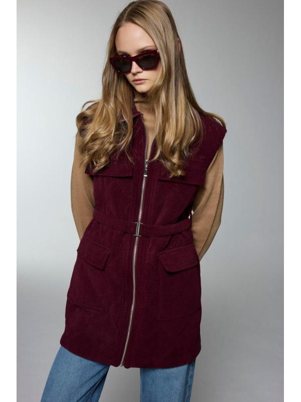 Gilet Y-0097 à poche à poches et détaillées ceinturées