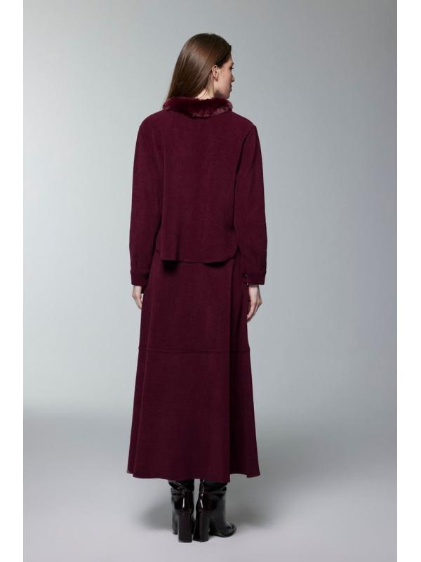 Jupe veste zippée col en fourrure Double costume TK-1730