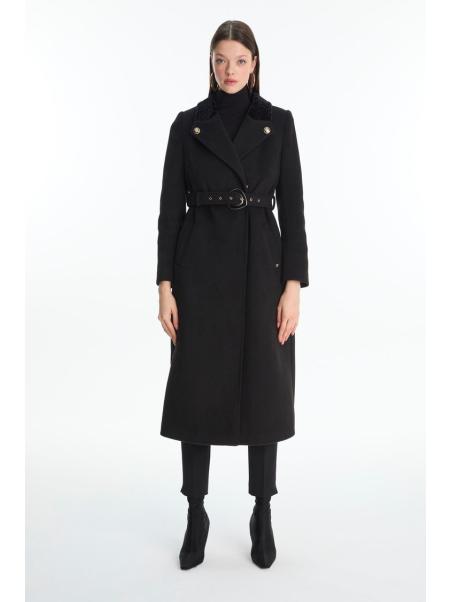 Manteau ceinture avec col détail 13866