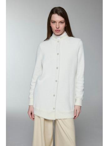 Cardigan Col Détaillé boutonné Écru/Or HR-0032