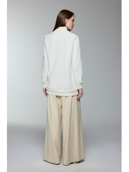 Cardigan Col Détaillé boutonné Écru/Or HR-0032