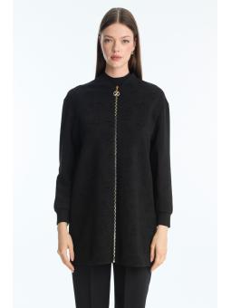 Veste C-0164 à fermeture éclair texturée détaillée