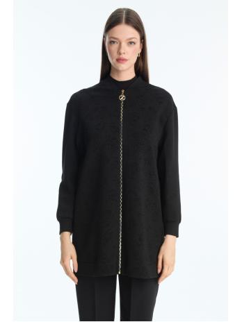 Veste C-0164 à fermeture éclair texturée détaillée