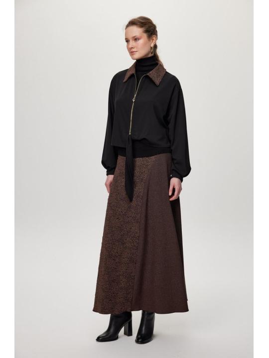 ensemble deux péices Cravate à motifs détaillée marron double  TK-1722