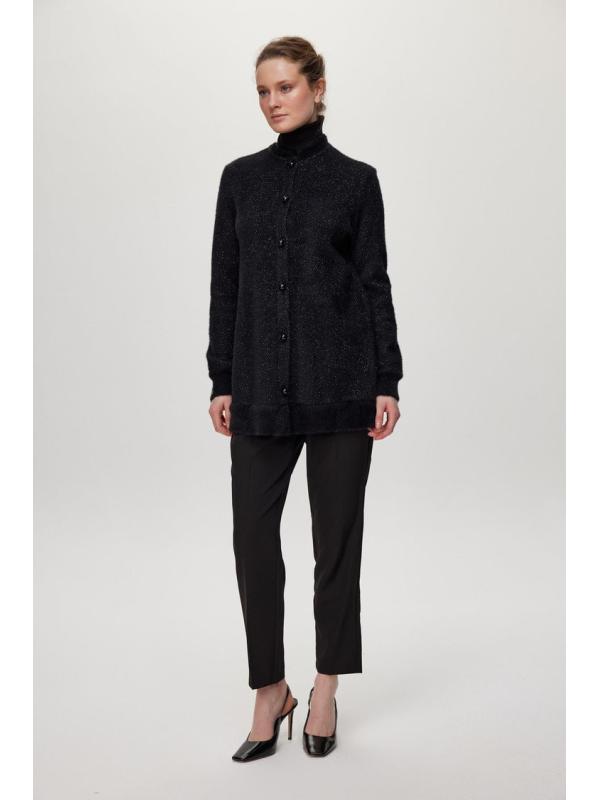 Cardigan Col Détaillé boutonné Écru/Or HR-0032