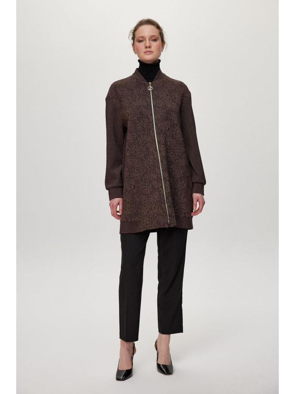 Veste C-0164 à fermeture éclair texturée détaillée