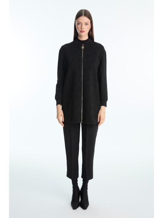 Veste C-0164 à fermeture éclair texturée détaillée