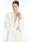 Cardigan Pierre de col châle détaillée en écru/or HR-0029