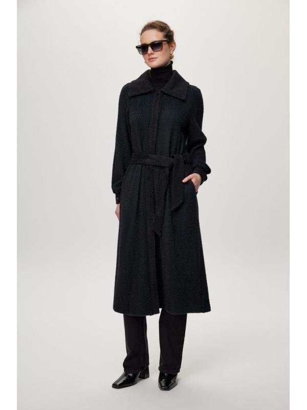 Cardigan Ceinture à capuche détaillée Usure noire/naphthi GC-0221