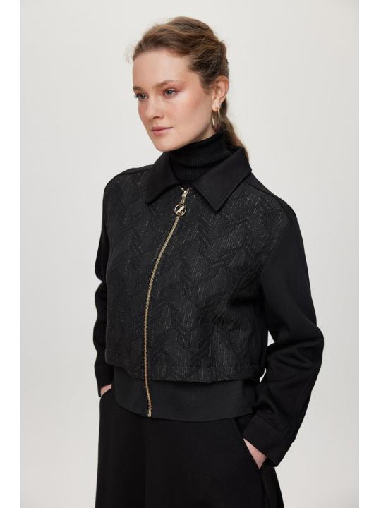 Ensemble deux péices Jupe de veste zippée à motifs Combinaison double TK-1710