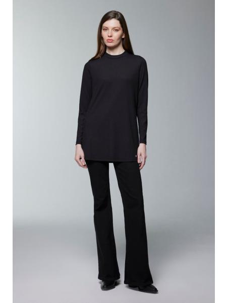 Col ras du cou côtelé à manches longues Tan Sous-vêtements i-0014