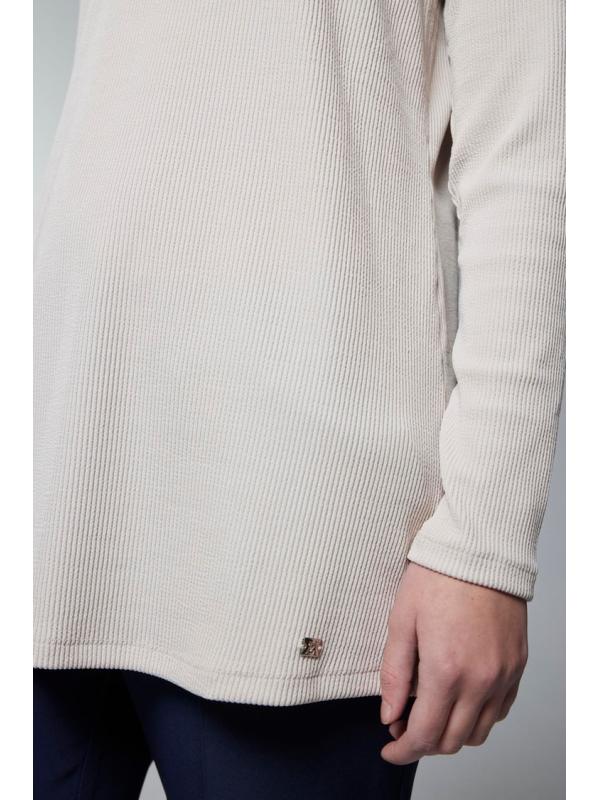 Col ras du cou côtelé à manches longues Tan Sous-vêtements i-0014