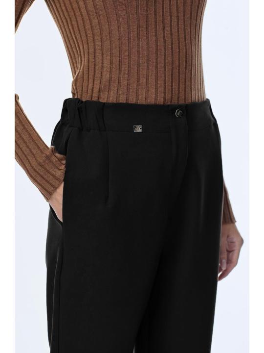 Pantalon cigarette à boutons de taille élastique P-0251