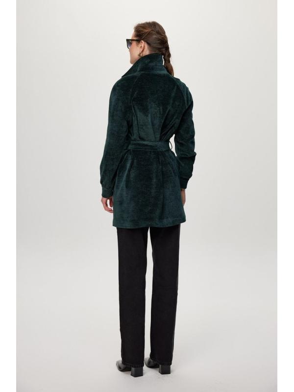 Veste verte ceinturée détaillée Leopard C-0179