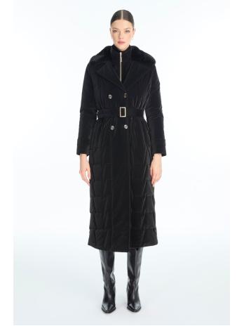 doudoune avec ceinture de col en fourrure Détail 13862